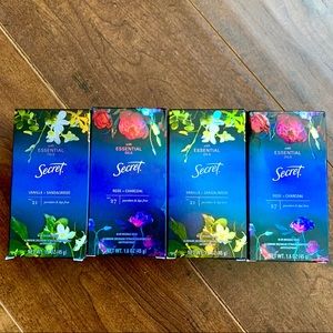 (4) Secret with Essential Oils Deodorants NIB!